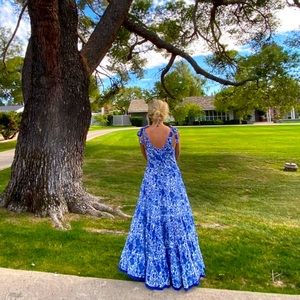 Free People Floral Maxi Dress, Tie Shoulders, Size Small